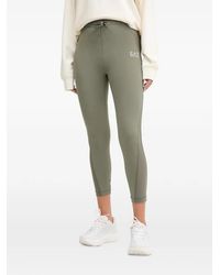 EA7 - Logo-Print Drawstring-Waist Leggings - Lyst