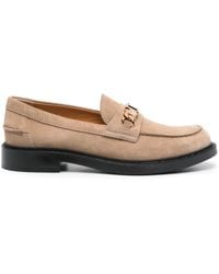 Tod's - Logo-Plaque Leather Loafers - Lyst