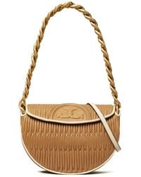 Tory Burch - Fleming Soft Pleated Mini Leather Crescent Bag - Lyst