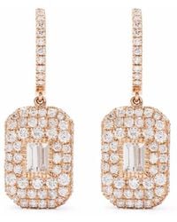 SHAY - 18Kt Rose Diamond Pave Baguette Drop Earrings - Lyst