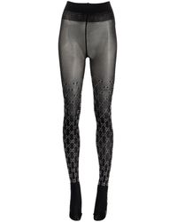 gucci black distressed tights