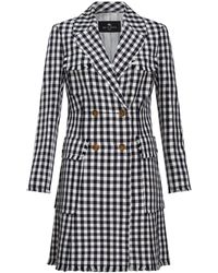 Etro - Gingham-print Double-breasted Coat - Lyst