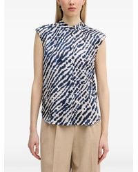MARC AUREL - Abstract-Print Sleeveless Shirt - Lyst
