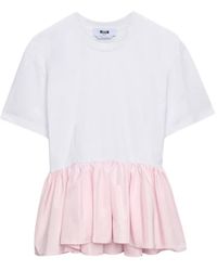 MSGM - T-Shirt À Volants - Lyst