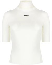 Off-White c/o Virgil Abloh - Logo-print Mock-neck Top - Lyst