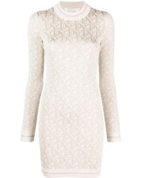 Palm Angels - Short Dress With Jacquard Monogram - Lyst