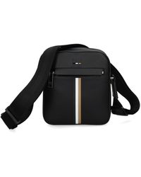 BOSS - Logo-Embossed Top-Zip Messenger Bag - Lyst