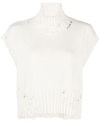 Marni - Cropped-Pullover Im Distressed-Look - Lyst