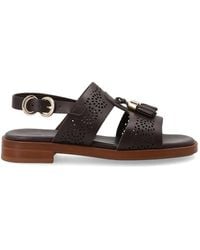 Frau - Tassel-Detail Perforated Sandals - Lyst