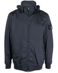 Stone Island - Compass-Logo Zip-Up Windbreaker - Lyst