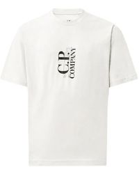 C.P. Company - 30/1 Jersey Short Sleeve Vertical Logo T-Shirt - Lyst