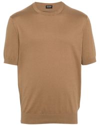 Zegna - Knitted Cotton T-shirt - Lyst