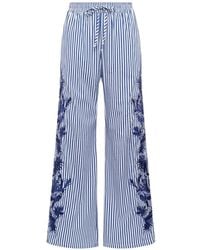 Maliparmi - Striped Embroidered Trousers - Lyst