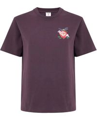 CASABLANCA - Floral-Embroidered T-Shirt - Lyst