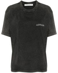 Alessandra Rich - T-Shirt Verfraaid Met Kristallen - Lyst