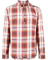 Barena - Check-print Long-sleeved Shirt - Lyst