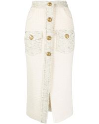 Balmain - Tweed Kokerrok - Lyst