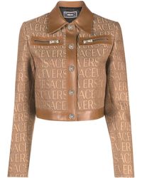 Versace - Allover Cropped-Jacke - Lyst
