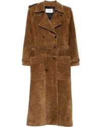 Saint Laurent - Leder -Trenchcoat - Lyst