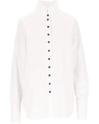 Barena - Camisa Alvina Con Botones Y Cuello Alto - Lyst