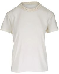 Moncler - Crochet-Trim T-Shirt - Lyst