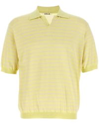 AURALEE - Striped Cotton T-Shirt - Lyst