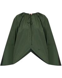 KENZO - Embroidered-Logo Tie-Neck Blouse - Lyst