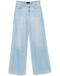 7 For All Mankind - Buttoned Straight-Leg Jeans - Lyst