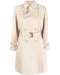Emporio Armani - Belted Trench Coat - Lyst