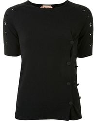 N°21 Vest Met Asymmetrische Knopen - Zwart