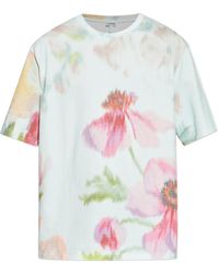 Loewe - Katoenen T-Shirt Met Bloemenprint - Lyst