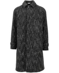 BRERAS Milano - Buttoned Herringbone Single-Breasted Coat - Lyst