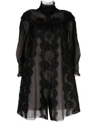 Shiatzy Chen - Lace Organza Single-Breasted Coat - Lyst