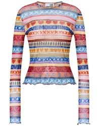 Love Moschino - Printed Mesh T-Shirt - Lyst
