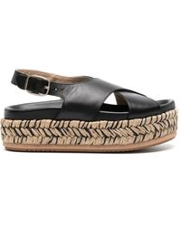 Paloma Barceló - Braided-platform Leather Sandals - Lyst