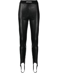 Just Cavalli - Faux-Leather Logo Waistband Leggings - Lyst