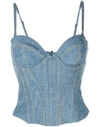 Fleur du Mal - Denim Bustier Top - Lyst