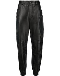 KARL LAGERFELD - Tapered-Leg Leather Trousers - Lyst