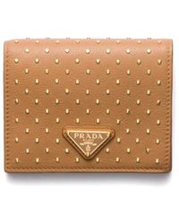 Prada - Portemonnaie Mit Nieten - Lyst