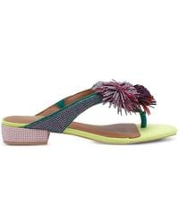 Kurt Geiger - Pompom T-Bar Sandals - Lyst