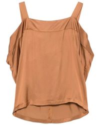Collection Privée - Satik Cold-Shoulder Satin Top - Lyst
