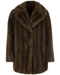 Max Mara - Manteau À Col Châle En Fourrure Artificielle - Lyst