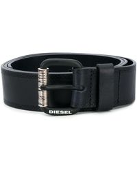 DIESEL Ceinture à boucle logo - Bleu