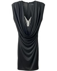 John Richmond - Robe Drapée À Ornements En Cristal - Lyst