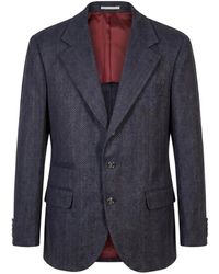 Brunello Cucinelli - Herringbone-Weave Blazer - Lyst