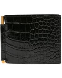 Tom Ford - Crocodile-print Money Clip Wallet - Lyst