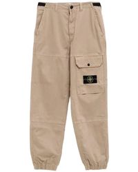 Stone Island - Pantalon À Patch Logo - Lyst