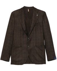 Santaniello - Check-Pattern Single-Breasted Blazer - Lyst