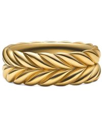 David Yurman - 18kt Chevron Gelbgoldring - Lyst