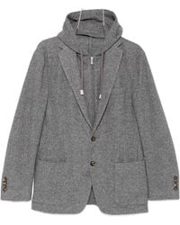 Eleventy - Hooded Single-Breasted Jacket - Lyst